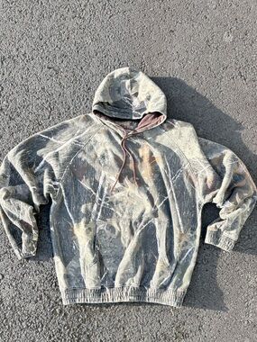 Men's Vintage Camo Hooded Pullover Sweatshirt